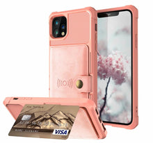 将图片加载到图库查看器,Magnetic Black Leather Wallet Case for iPhone 14 13 11 12 Case Armor Shockproof Card Holder Wallet Flip Cover Buckle Cash Card Sleeve Leather Protective Kickstand Durable High Capacity Phone Case