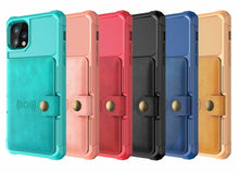 将图片加载到图库查看器,Magnetic Black Leather Wallet Case for iPhone 14 13 11 12 Case Armor Shockproof Card Holder Wallet Flip Cover Buckle Cash Card Sleeve Leather Protective Kickstand Durable High Capacity Phone Case