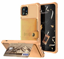 将图片加载到图库查看器,Magnetic Black Leather Wallet Case for iPhone 14 13 11 12 Case Armor Shockproof Card Holder Wallet Flip Cover Buckle Cash Card Sleeve Leather Protective Kickstand Durable High Capacity Phone Case