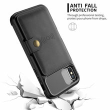 将图片加载到图库查看器,Magnetic Black Leather Wallet Case for iPhone 14 13 11 12 Case Armor Shockproof Card Holder Wallet Flip Cover Buckle Cash Card Sleeve Leather Protective Kickstand Durable High Capacity Phone Case