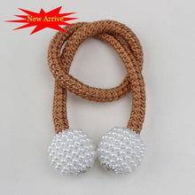 将图片加载到图库查看器,Magnetic Curtain Clip Room Accessories Pearl Ball Curtains Holder Tieback Home Decor Hanging Ball Buckle Tie Back Curtain Tiebacks Pearl Ball Home Curtain Buckle The Most Convenient Tie Backs Weave Clips Rope Straps Holder