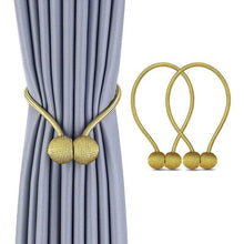 Load image into Gallery viewer, Magnetic Curtain Tieback Buckle Strap Holdbacks Magnet Clip For Curtain Rod Tie Backs Hanging Belts Rope Accessories Upgraded Curtain Buckles European Style Decorative Weave Rope Curtain Holdbacks Holder For Window Decor Curtain Clips Rope Straps Magnet