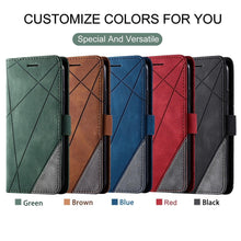 Load image into Gallery viewer, Magnetic Leather Case For iPhone 14 13 12 Mini 11 Pro Max XS XR 7 8 6 6S Plus SE 2023 Luxury Wallet Flip Card Holder Stand Cover Leather Wallet Case Magnetic Buckle Flip Folio Cover For iPhone
