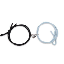 Load image into Gallery viewer, Magnetic Love Heart Attraction Couple Bracelets Distance Relationship Braid Rope Bracelet Magnet Matching Couples Mutual Attraction Couples Bracelets Matching Bracelets For Couples Magnetic Peach Heart Bracelet For Girlfriend