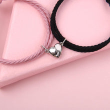 Load image into Gallery viewer, Magnetic Love Heart Attraction Couple Bracelets Distance Relationship Braid Rope Bracelet Magnet Matching Couples Mutual Attraction Couples Bracelets Matching Bracelets For Couples Magnetic Peach Heart Bracelet For Girlfriend