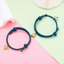 Load image into Gallery viewer, Magnetic Love Heart Attraction Couple Bracelets Distance Relationship Braid Rope Bracelet Magnet Matching Couples Mutual Attraction Couples Bracelets Matching Bracelets For Couples Magnetic Peach Heart Bracelet For Girlfriend
