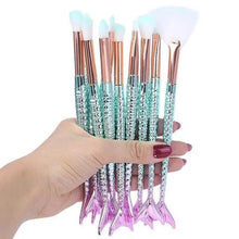 Load image into Gallery viewer, Makeup Brushes Kit Natural Tool Pencil Cosmetics Foundation Artist Mermaid Highlighter Face Set Of Bronzer Eyeshadow Lip