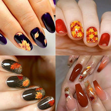将图片加载到图库查看器,Maple Leaves 3D Nail Stickers Fall Leaf Flowers Line Sliders For Nails Self Adhesive Stickers Autumn Manicuring Decals Transfer Nail Decals Sticker For Pretty Girl Self-Adhesive Nail Decals Designer Nail Stickers for Acrylic