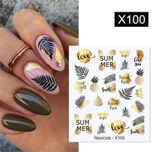 Load image into Gallery viewer, Marble Blooming 3D Nail Sticker Decals Flower Leaves Transfer Water Sliders Abstract Geometric Lines Nail Watermark Decals iridescent Decoration Nail Self-Adhesive Decals Nail Stickers Water Transfer Fresh Nail Decals for Nail Art Butterfly Palm