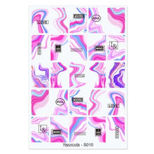 Load image into Gallery viewer, Marble Blooming 3D Nail Sticker Decals Flower Leaves Transfer Water Sliders Abstract Geometric Lines Nail Watermark Decals iridescent Decoration Nail Self-Adhesive Decals Nail Stickers Water Transfer Fresh Nail Decals for Nail Art Butterfly Palm