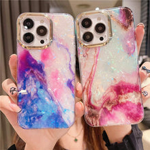 Load image into Gallery viewer, Marble Pattern Slim Shockproof Protective Soft Design for Girls Women Cute Case Cover For iPhone 13 Pro Max Glitter Marble Phone Case For iPhone 12 11 Pro Max XS Max XR Shockproof Cover