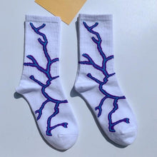 将图片加载到图库查看器,Marble Print Style Harajuku Skateboard Long Socks Creative Fun Lightning Hip Hop Style Socks Streetwear Casual Cotton Socks Unisex Street Couple Socks For Men And Women
