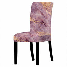 Load image into Gallery viewer, Marble Stretch Chair Cover For Dining Room Anti-Dirty Elastic Seat Cover Removable Slipcover For Banquet Wedding Party Glitter Crackle Chair Covers for Dining Room/Kitchen/Hotel/Ceremony, White Marble Soft Stretch Chair Protectors Removable Washable Slipc