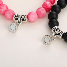 Load image into Gallery viewer, Matching Couple Charm Beads Couple Bracelets Natural Rock Stone Magnet Attractive Symbol Wristlets Women Men Beaded Matching Connect Bracelets For Him And Her Couple Valentine’s Day Best Friend