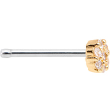 Load image into Gallery viewer, 20G 1/4 Clear CZ Gem Gold Tone Cute Cluster Nose Bone