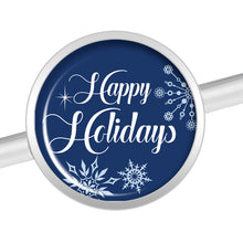 Load image into Gallery viewer, 14G Happy Holidays Snowflake Industrial Barbell 37mm