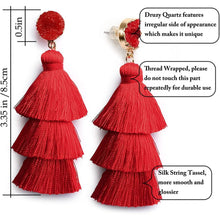Load image into Gallery viewer, Me&Hz Colorful Layered Tassel Earrings