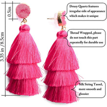 Load image into Gallery viewer, Me&Hz Colorful Layered Tassel Earrings