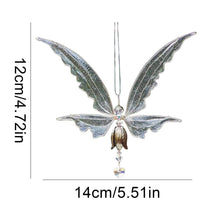 Load image into Gallery viewer, Memorial Butterfly Wind Chimes Angel Wings Flying Bird Wind Chimes Garden Art Wings Wind Chime Patio Hummingbird Wind Chime Garden Hanging Decoration Outdoor Large Chimes For Patio Porch Yard Black
