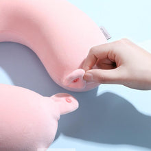 将图片加载到图库查看器,Memory Foam U-Shaped Pillow Slow Rebound Neck Pillow Nap Airplane Pillow Travel Cartoon Memory U-Shaped Headrest Long Trip Memory Foam Pillow with Snap U-Shaped Airplane Car Flight Head Neck Support Pillow with Washable Cover