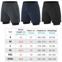 Load image into Gallery viewer, Men 2 In 1 Sport Shorts Quick Dry Jogger Marathon Shorts With Liner Breathable Running Fitness Double Deck Shorts Casual Shorts Gym Sports Fitness Jogging Workout Training Clothes