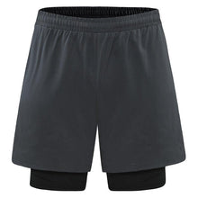 Load image into Gallery viewer, Men 2 In 1 Sport Shorts Quick Dry Jogger Marathon Shorts With Liner Breathable Running Fitness Double Deck Shorts Casual Shorts Gym Sports Fitness Jogging Workout Training Clothes