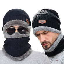 Load image into Gallery viewer, Men And Women Knitted Winter Scarf & Hat Fleece Lined Bonnet Beanies