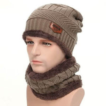 Load image into Gallery viewer, Men And Women Knitted Winter Scarf & Hat Fleece Lined Bonnet Beanies