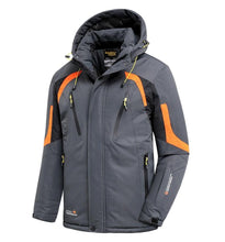 Load image into Gallery viewer, Men Blue Winter Outdoor Jacket New Ski Snow Warm Jacket Coat New Design Stylish Men's Breathable Jacket Comfortable Casual Hooded Waterproof Thick Fleece Jackets For Men Detachable Hood Jacket