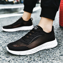 Load image into Gallery viewer, Men Casual Black Sneakers Fashion Light Breathable Summer Outdoor Beach Mesh Gym Running Sneakers Men Breathable Mesh Ultra Comfortable Athletic Fashion Jogging Sneaker
