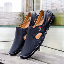 Load image into Gallery viewer, Men Casual Shoes Slip on Hollow Leather Men Shoes
