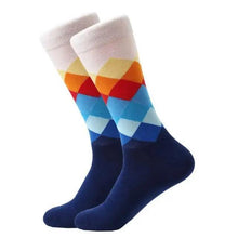 Load image into Gallery viewer, Men Cotton Socks Gradient Color Summer Style Long Wedding Sock Men Knee High Business Socks Man Socks Men's Ladies Novelty Bright Colorful Patterned Cotton Socks