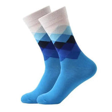 Load image into Gallery viewer, Men Cotton Socks Gradient Color Summer Style Long Wedding Sock Men Knee High Business Socks Man Socks Men's Ladies Novelty Bright Colorful Patterned Cotton Socks