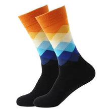 Load image into Gallery viewer, Men Cotton Socks Gradient Color Summer Style Long Wedding Sock Men Knee High Business Socks Man Socks Men's Ladies Novelty Bright Colorful Patterned Cotton Socks