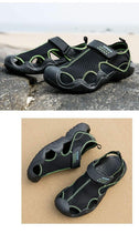 将图片加载到图库查看器,Men Flip Flops Sandals Summer Slippers Summer Beach Slippers Sandals Breathable Slip On Shoes Outdoor Home Slip On Walking Casual Fashion Clogs For Mens