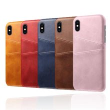 Load image into Gallery viewer, Men Leather Durable Shockproof Protective Cover For iPhone 14 Pro 13 Pro MAX Luxury Leather Card Holder Phone Case Stylish Leather Cover For iPhone 2 Credit Card Slots Holders Compatible for iPhone 13