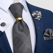 Load image into Gallery viewer, Men Luxury Red Silk Necktie Matching Cufflinks Set For Men Bridegroom Wedding Business Necktie Elegant Design Ideal Gift For Men