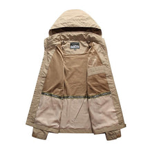 Load image into Gallery viewer, Men Outdoor Hiking Jackets Waterproof Hooded Windbreaker Coat Vintage New Fashion Design Hooded Lightweight Jacket For Men Autumn New Casual Jacket Tactical Men Jackets 5XL