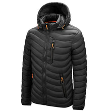 Load image into Gallery viewer, Men's Autumn Winter Classic Hooded Jacket Warm Coat Hooded Winter Coat Warm Adjustable Hood Jacket Cotton Removable Hood Jackets Men Simple Casual Vintage Detachable Hat Outfits Warm Men Lightweight Soft Jackets