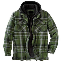 Load image into Gallery viewer, Men's Autumn Winter Jacket Plaid Hooded Long Sleeve Basic Casual Shirt Jackets Men's Long Sleeve Soft Warm Jacket With Hood Hooded Shirt Jacket Soft Long Sleeve Outdoor Clothes For Men