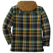 Load image into Gallery viewer, Men's Autumn Winter Jacket Plaid Hooded Long Sleeve Basic Casual Shirt Jackets Men's Long Sleeve Soft Warm Jacket With Hood Hooded Shirt Jacket Soft Long Sleeve Outdoor Clothes For Men
