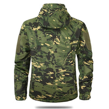 Load image into Gallery viewer, Men's Camouflage Tactical Jacket Green Camouflage Water Resistant Jacket Waterproof Windbreaker Hooded Jackets Ski Jacket Warm Winter Coats Men Soft Winter Hooded Coat Hiking Clothes