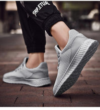 Load image into Gallery viewer, Men's Elegant Soft Sneakers Casual New Breathable Mesh Black Men Shoes Spring High Quality Tenis Shoes Lace Up Athletic Running Tennis Fashion Sneakers Comfortable Design