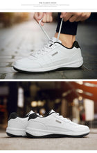 Load image into Gallery viewer, Men's Leather Sneakers Casual Comfortable Luxury Sneakers Man Lace-Up Athletic Sports Artificial Leather Mens Spring Flats Trainers Outdoor Mens Casual Sports Sneakers
