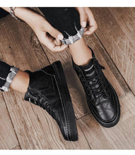 将图片加载到图库查看器,Men's Winter Cotton Shoes High-Top Fashion Casual Trend Boots Flat Shoes Winter Snow Boots Warm Ankle Booties Outdoor Work Shoes For Cold Weather Soft Comfortable Walking Brown Shoes