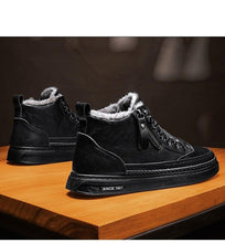 将图片加载到图库查看器,Men's Winter Cotton Shoes High-Top Fashion Casual Trend Boots Flat Shoes Winter Snow Boots Warm Ankle Booties Outdoor Work Shoes For Cold Weather Soft Comfortable Walking Brown Shoes