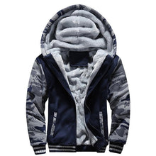 将图片加载到图库查看器,Men's Winter Jacket Camouflage Thick Warm Jackets Hooded Long Sleeve Jacket Man Casual Hoodies Men Winter Sweatshirt Warm Soft Jacket Men's Clothing Heavyweight Jacket Ideal Gift For Friends