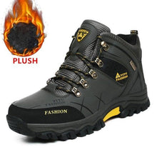 将图片加载到图库查看器,Men's Winter Snow Boots Waterproof Leather Sports Super Warm Men's Boots Outdoor Hiking Boots Work Travel Shoes Trail Climbing Shoes Lace Up Anti-Slip Waterproof Working Outdoor Boots