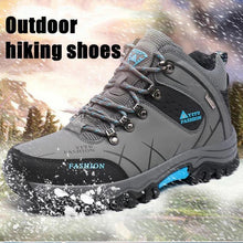 将图片加载到图库查看器,Men's Winter Snow Boots Waterproof Leather Sports Super Warm Men's Boots Outdoor Hiking Boots Work Travel Shoes Trail Climbing Shoes Lace Up Anti-Slip Waterproof Working Outdoor Boots