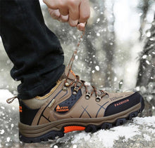 将图片加载到图库查看器,Men's Winter Snow Boots Waterproof Leather Sports Super Warm Men's Boots Outdoor Hiking Boots Work Travel Shoes Trail Climbing Shoes Lace Up Anti-Slip Waterproof Working Outdoor Boots